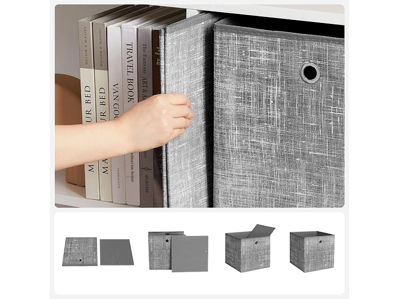 SONGMICS Wäschekorb OXO grau