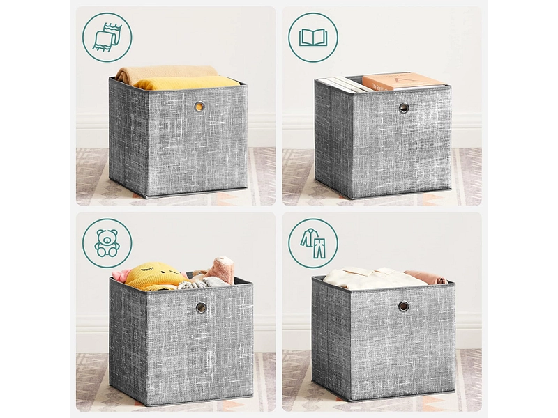 SONGMICS Wäschekorb OXO grau