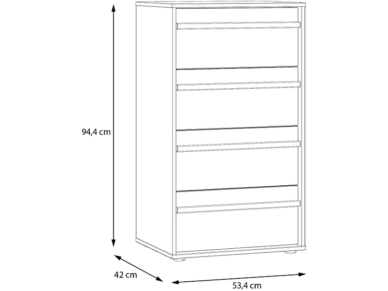 Kommode CANCHOA 4 Schubladen