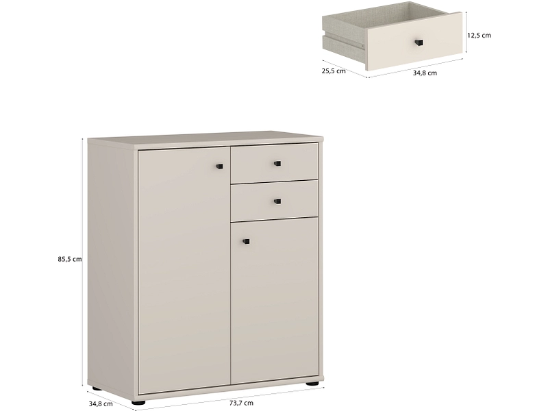 Kommode TEMPRA 2 2 Türen 2 Schubladen