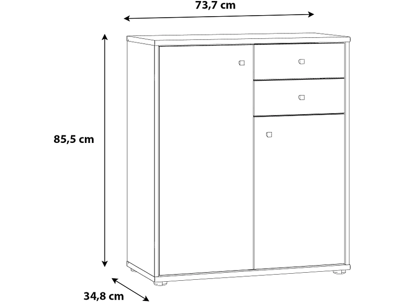 Kommode TEMPRA 2 2 Türen 2 Schubladen