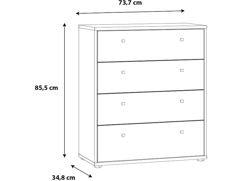 Kommode TEMPRA 2 4 Schubladen