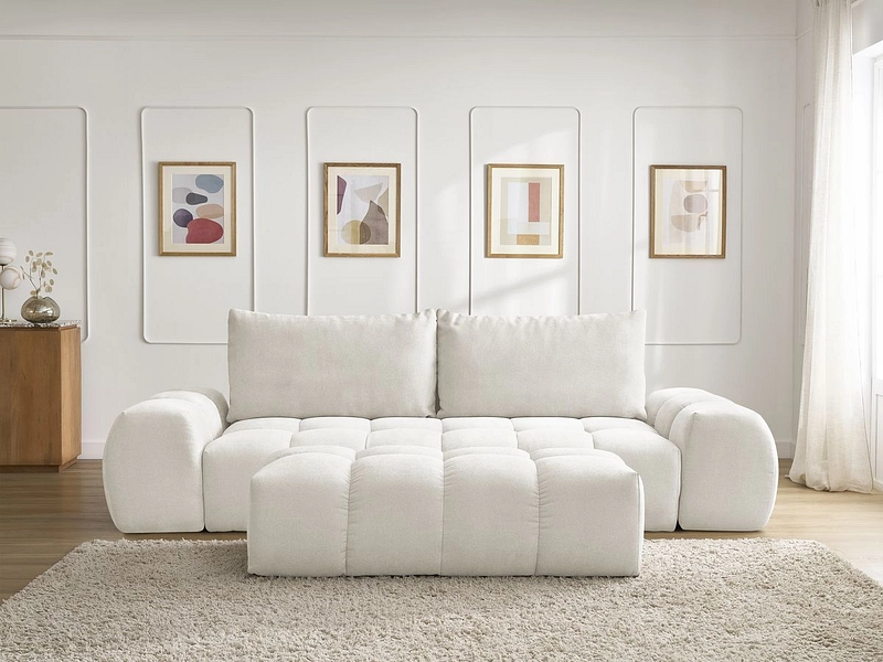 Canapé 3 places avec pouf BOBOCHIC EVEREST