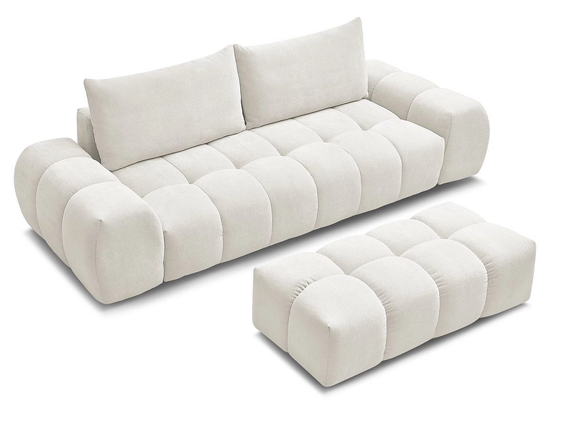 Canapé 3 places avec pouf BOBOCHIC EVEREST