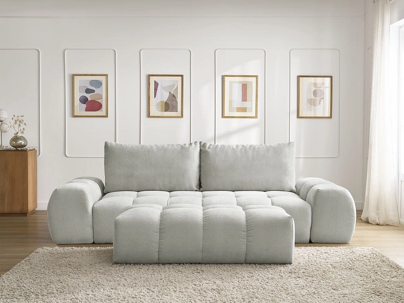 Canapé 3 places avec pouf BOBOCHIC EVEREST