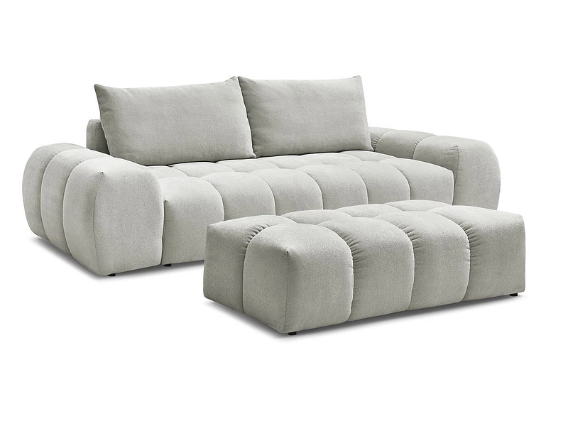 Canapé 3 places avec pouf BOBOCHIC EVEREST