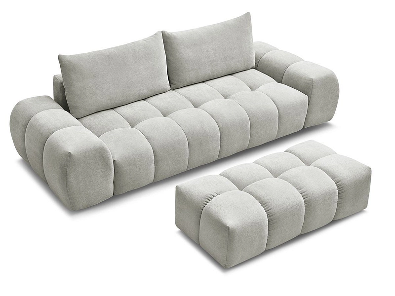 Canapé 3 places avec pouf BOBOCHIC EVEREST