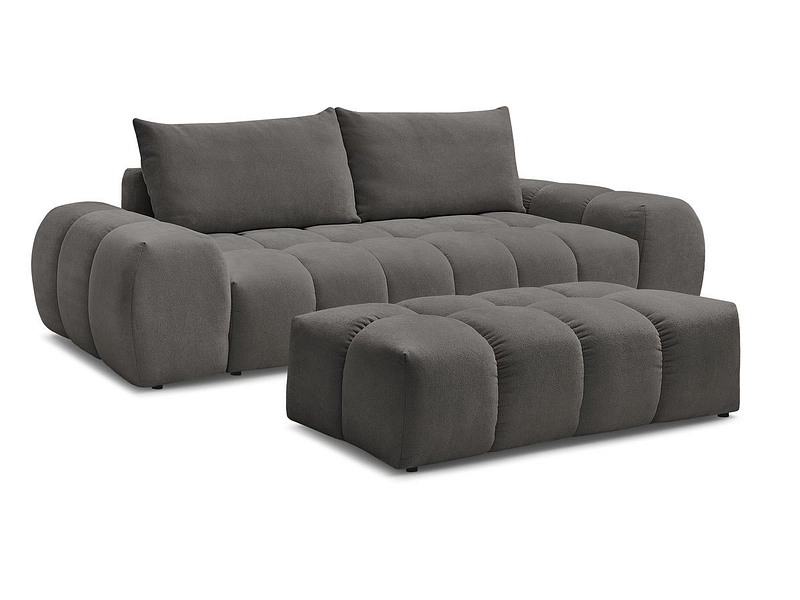 Canapé 3 places avec pouf BOBOCHIC EVEREST