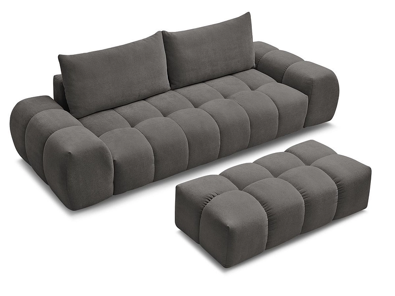 Canapé 3 places avec pouf BOBOCHIC EVEREST