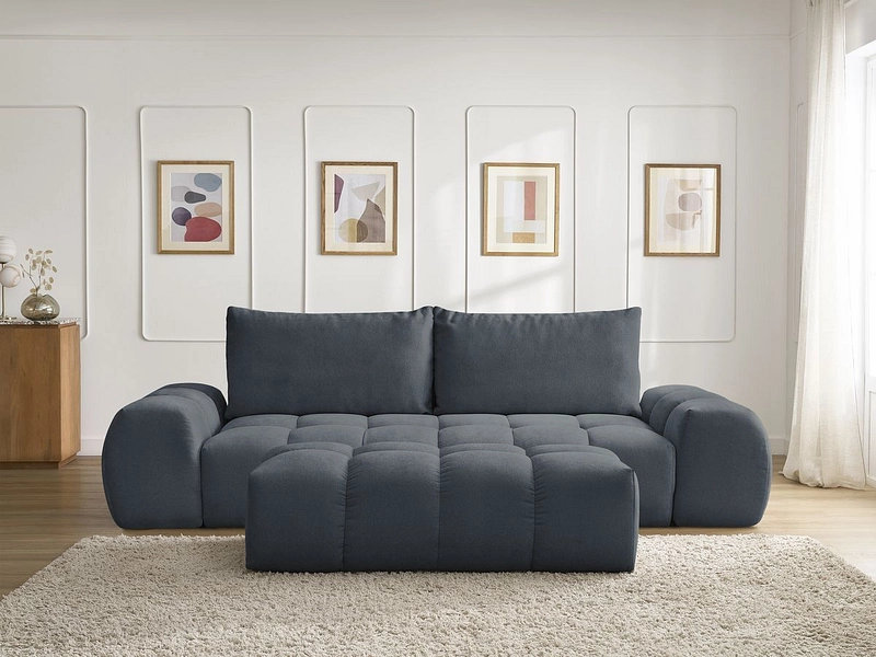 Canapé 3 places avec pouf BOBOCHIC EVEREST