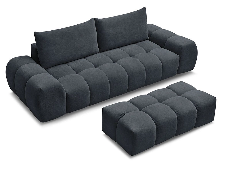 Canapé 3 places avec pouf BOBOCHIC EVEREST