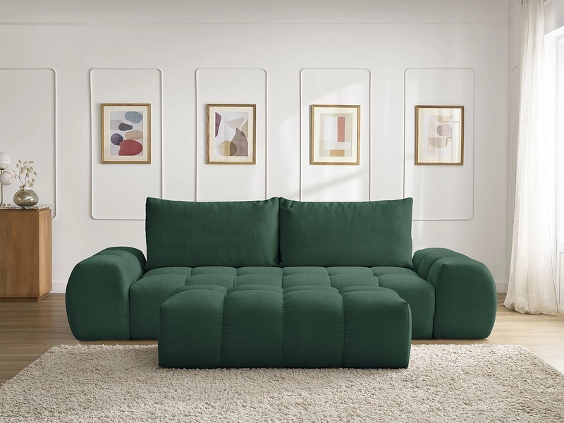 Canapé 3 places avec pouf BOBOCHIC EVEREST