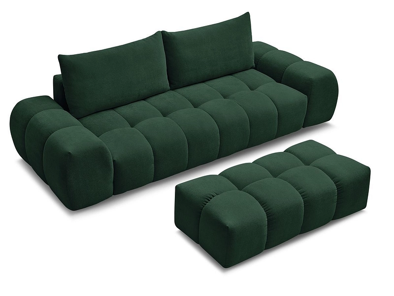 Canapé 3 places avec pouf BOBOCHIC EVEREST