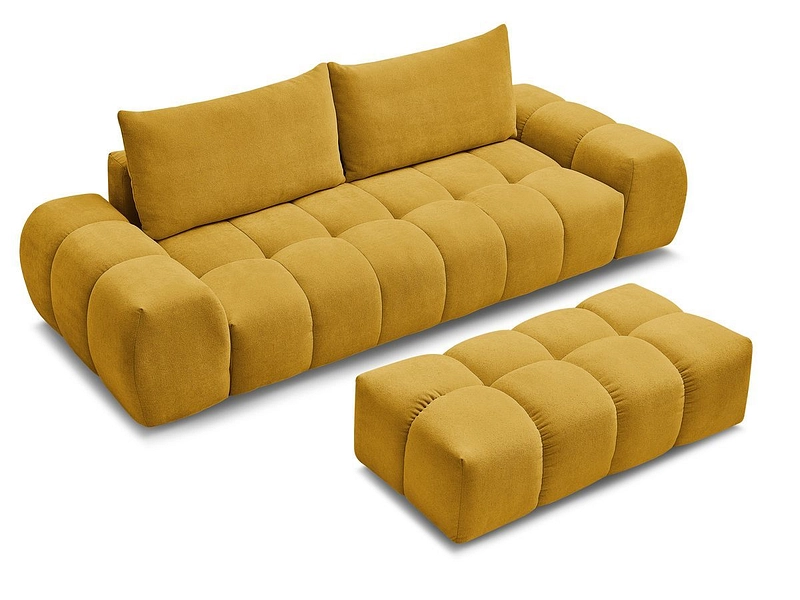 Canapé 3 places avec pouf BOBOCHIC EVEREST