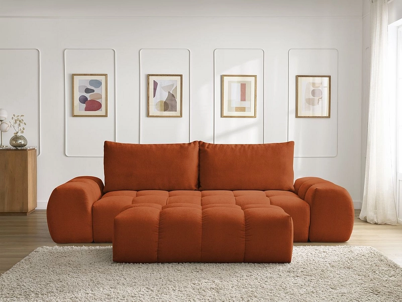 Canapé 3 places avec pouf BOBOCHIC EVEREST