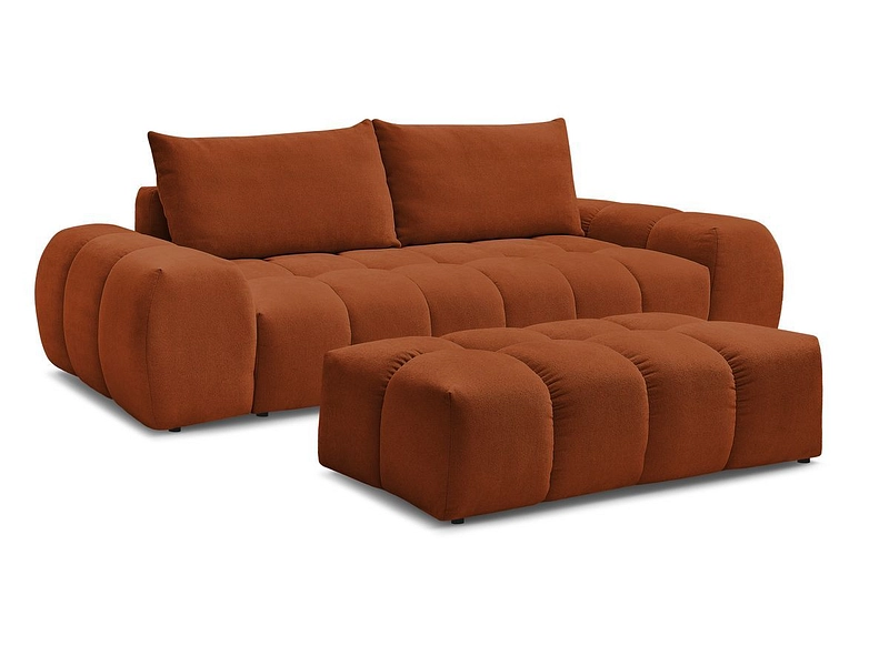 Canapé 3 places avec pouf BOBOCHIC EVEREST