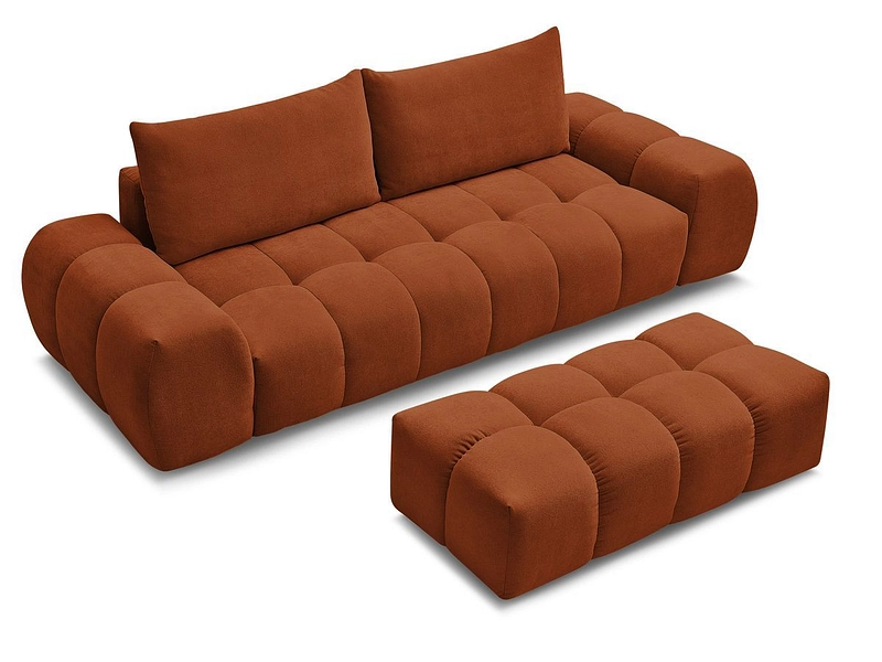 Canapé 3 places avec pouf BOBOCHIC EVEREST