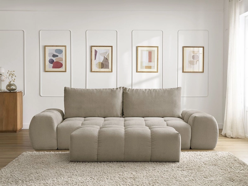 Canapé 3 places avec pouf BOBOCHIC EVEREST