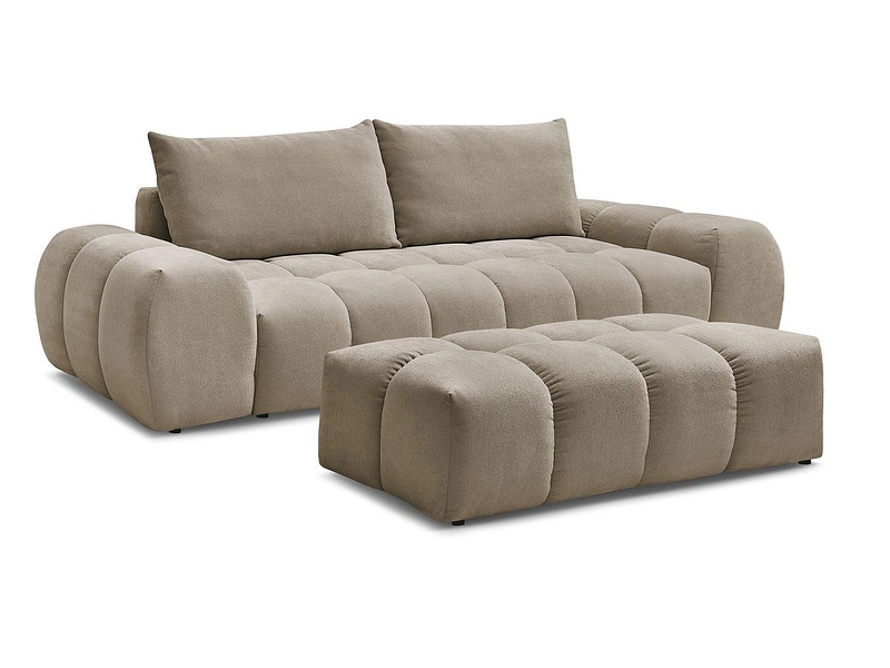 Canapé 3 places avec pouf BOBOCHIC EVEREST