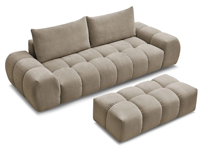 Canapé 3 places avec pouf BOBOCHIC EVEREST