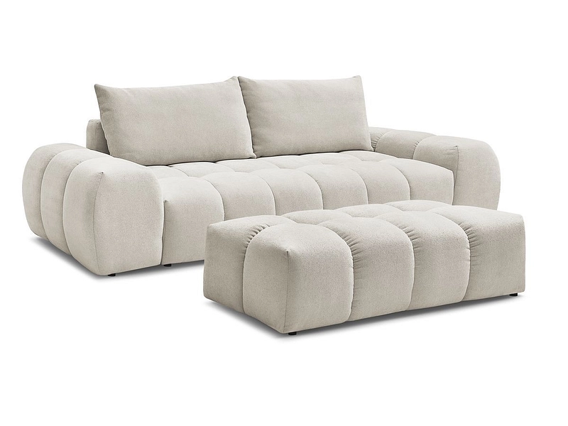 Canapé 3 places avec pouf BOBOCHIC EVEREST