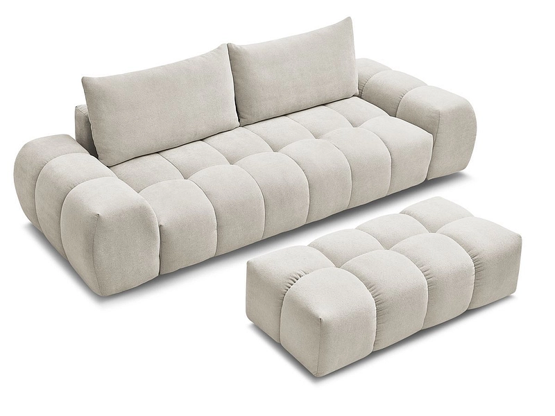Canapé 3 places avec pouf BOBOCHIC EVEREST