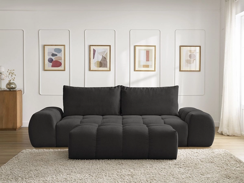 Canapé 3 places avec pouf BOBOCHIC EVEREST