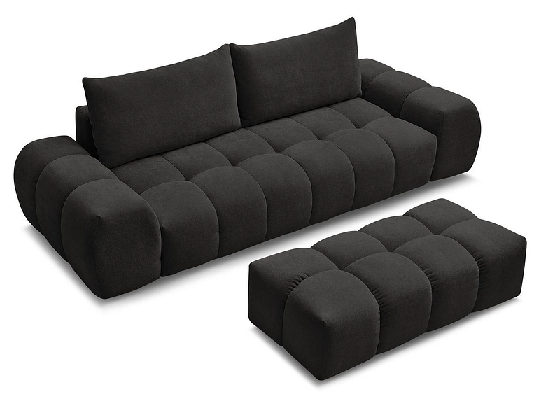 Canapé 3 places avec pouf BOBOCHIC EVEREST