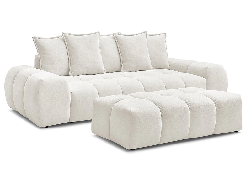 Canapé 3 places avec pouf BOBOCHIC EVEREST