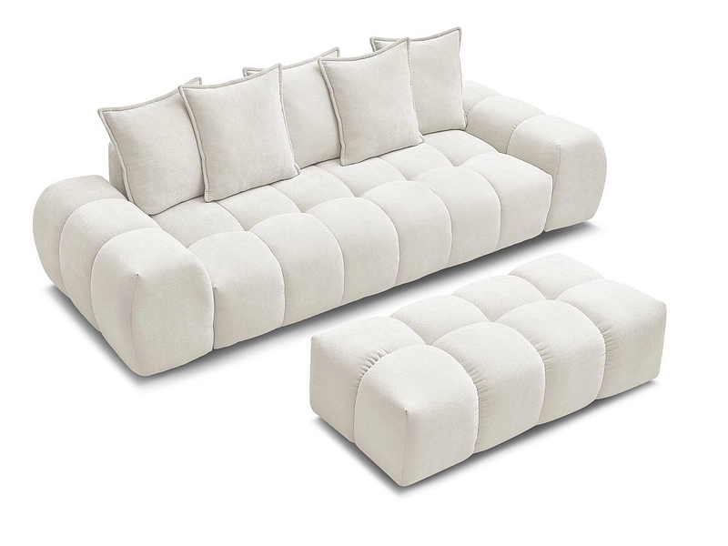 Canapé 3 places avec pouf BOBOCHIC EVEREST