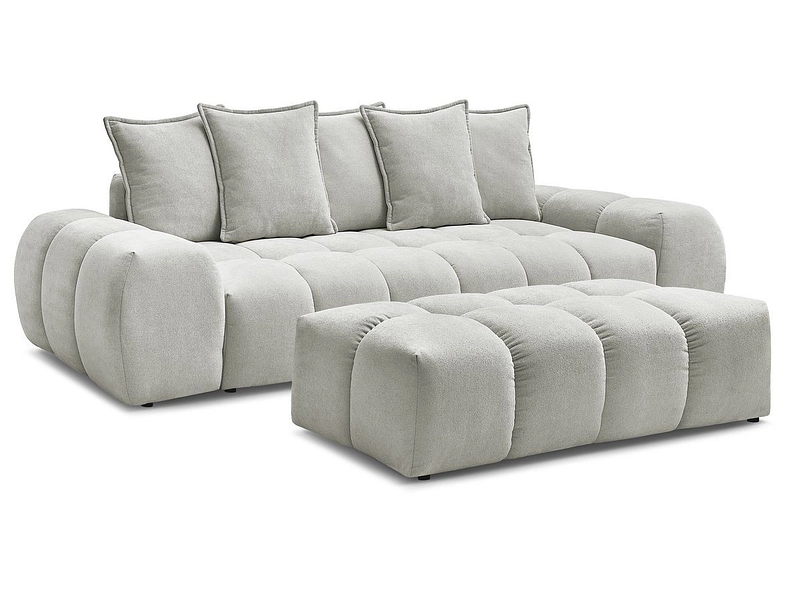 Canapé 3 places avec pouf BOBOCHIC EVEREST