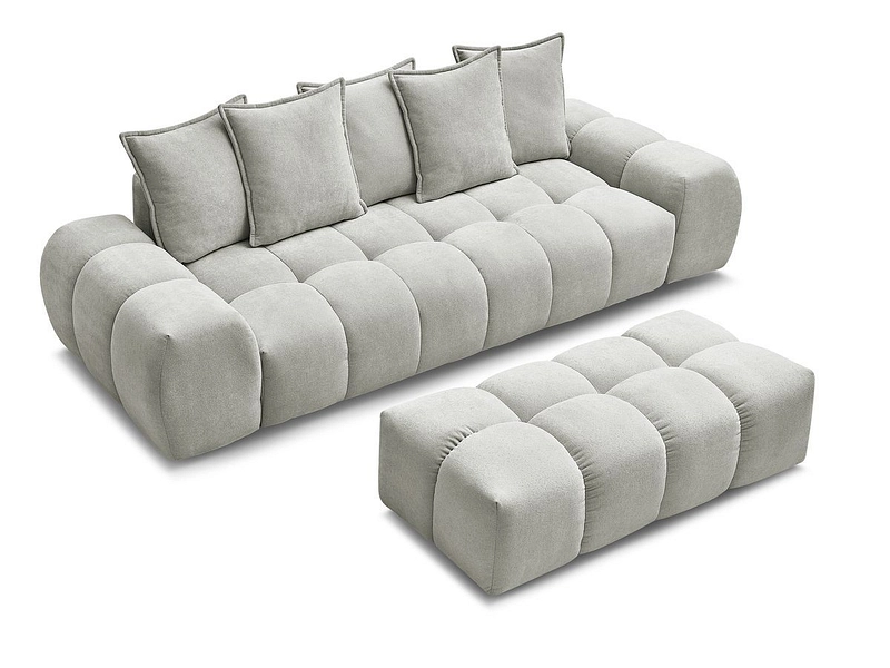 Canapé 3 places avec pouf BOBOCHIC EVEREST