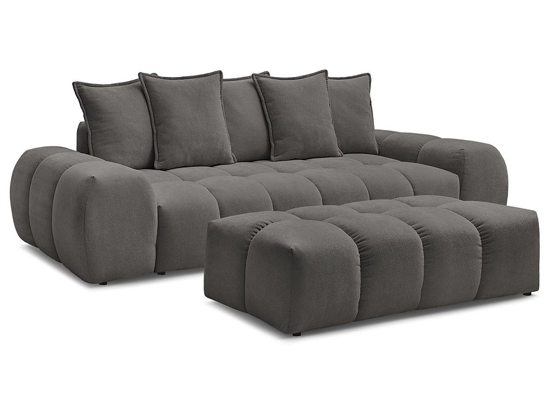 Canapé 3 places avec pouf BOBOCHIC EVEREST