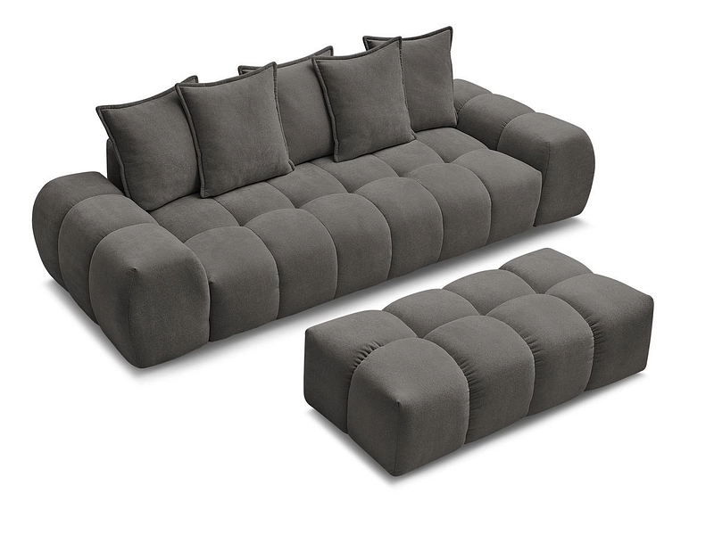 Canapé 3 places avec pouf BOBOCHIC EVEREST