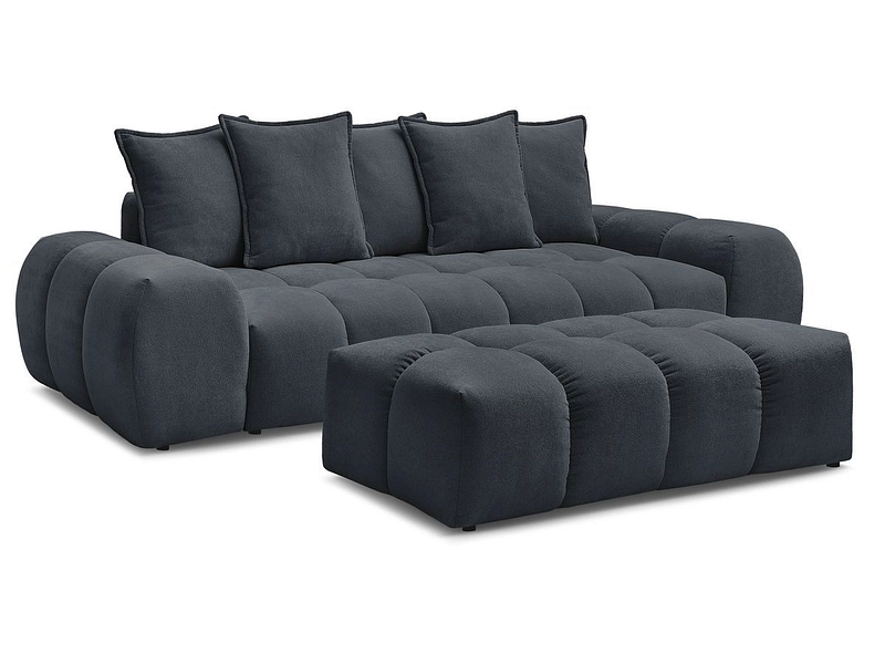 Canapé 3 places avec pouf BOBOCHIC EVEREST
