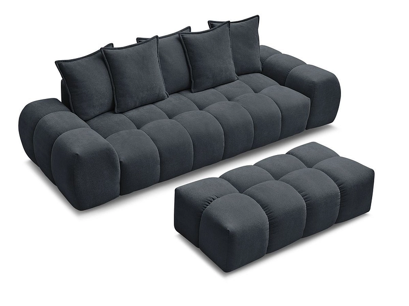 Canapé 3 places avec pouf BOBOCHIC EVEREST