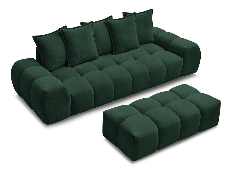 Canapé 3 places avec pouf BOBOCHIC EVEREST