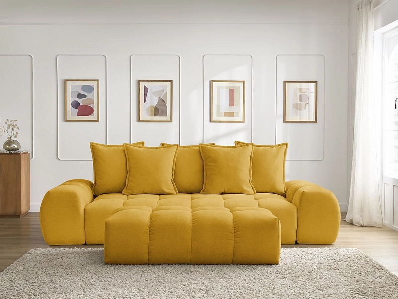 Canapé 3 places avec pouf BOBOCHIC EVEREST