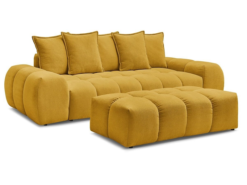 Canapé 3 places avec pouf BOBOCHIC EVEREST