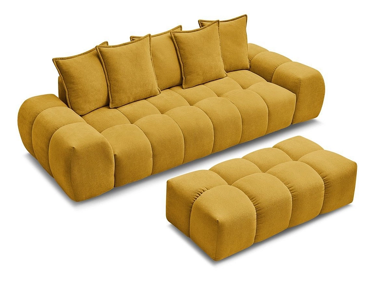 Canapé 3 places avec pouf BOBOCHIC EVEREST