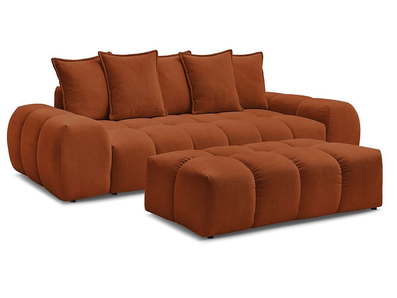 Canapé 3 places avec pouf BOBOCHIC EVEREST