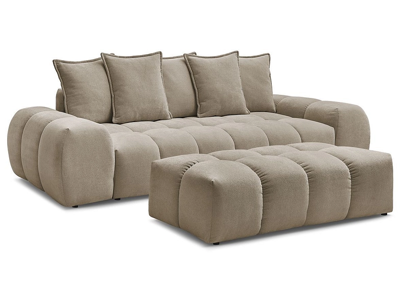 Canapé 3 places avec pouf BOBOCHIC EVEREST
