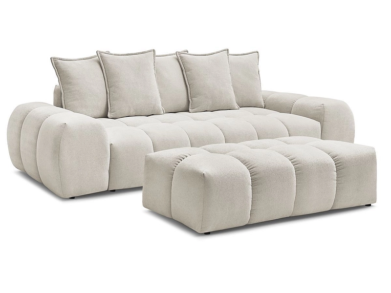 Canapé 3 places avec pouf BOBOCHIC EVEREST