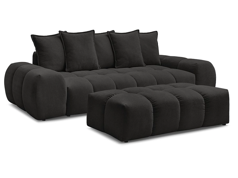 Canapé 3 places avec pouf BOBOCHIC EVEREST