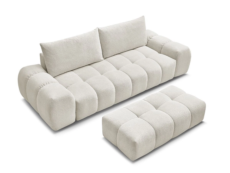 Canapé 3 places avec pouf BOBOCHIC EVEREST