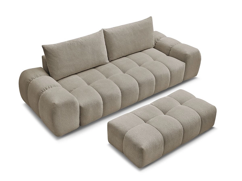 Canapé 3 places avec pouf BOBOCHIC EVEREST