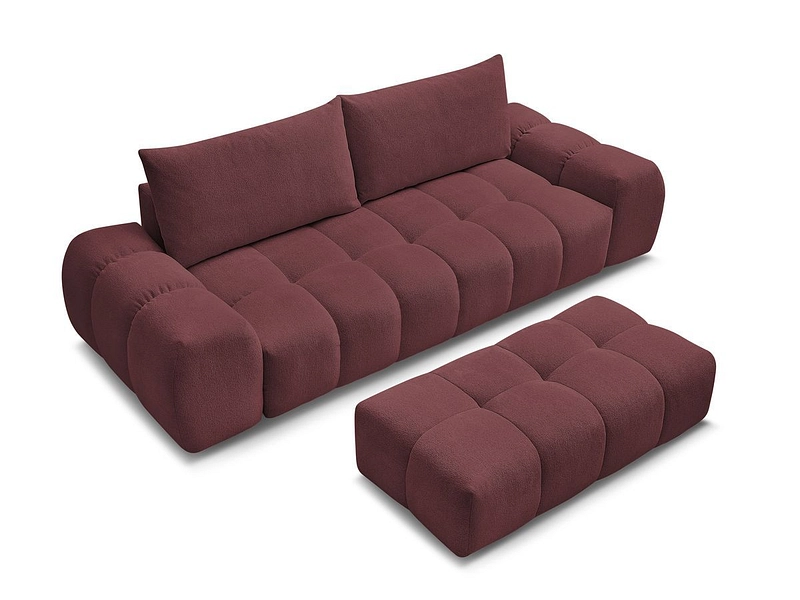 Canapé 3 places avec pouf BOBOCHIC EVEREST