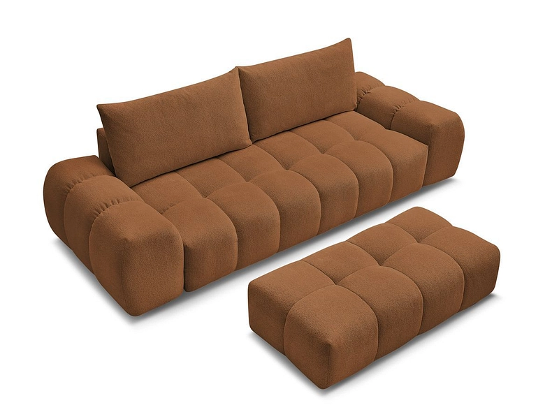 Canapé 3 places avec pouf BOBOCHIC EVEREST