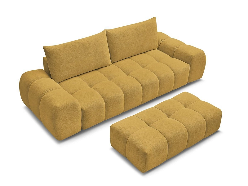 Canapé 3 places avec pouf BOBOCHIC EVEREST