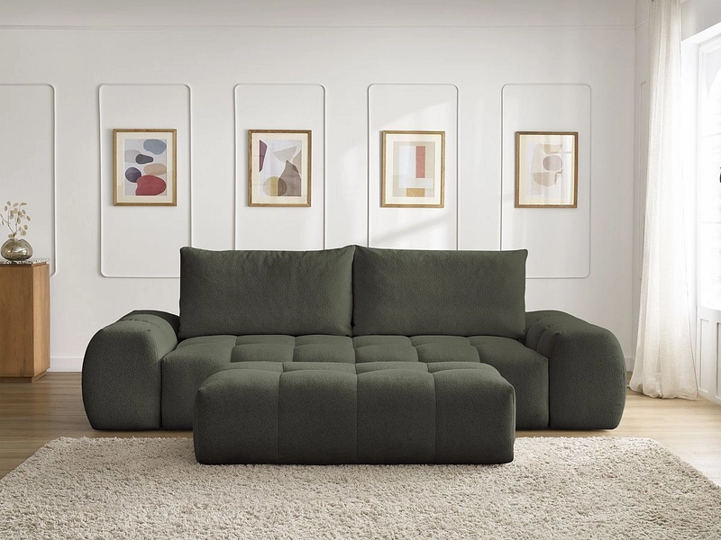 Canapé 3 places avec pouf BOBOCHIC EVEREST
